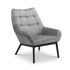 JULIAN BOWEN LUCERNE VELVET CHAIR - GREY