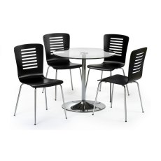 Julian Bowen Kudos Chrome & Glass Pedestal Table