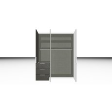 Nolte Mobel - Concept me 200 7518085 - Complete Hinged Door Wardrobe with 3 Doors and 3 Drawers Left