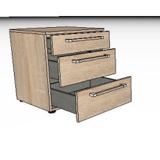 Nolte Mobel - Alegro Basic 4125500 PG1 - 50cm 3 Drawer Bedside