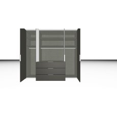 Nolte Mobel - Concept me 200 7524081 - Complete Hinged Door Wardrobe with 4 Doors and 3 Drawers Cent