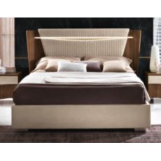 Saltarelli Emozioni Walnut Bed With Narrow Upholstered Headboard and Upholstered Sides Saltarelli Emozioni Walnut Bed With Narrow Upholstered Headboard and Upholstered Sides