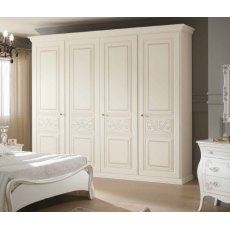 Saltarelli Classici Capri 4 Door Wardrobe in White Finish Saltarelli Classici Capri 4 Door Wardrobe in White Finish