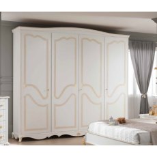 Saltarelli Classici Ischia 4 Door Wardrobe in White Finish Saltarelli Classici Ischia 4 Door Wardrobe in White Finish