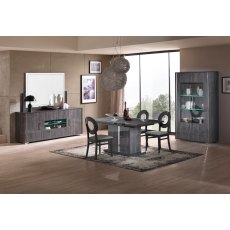 San Martino Armony Grey Extending Dining Set With  6 Oval Back Chairs San Martino Armony Grey Extending Dining Set With  6 Oval Back Chairs