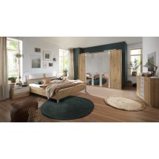 Wiemann 250 cm 5 Door Hinged Wardrobe with 3 Centre Mirrored Doors in Carcase Colour and 2 Doors in Highlight Colour Wiemann 250 cm 5 Door Hinged Wardrobe with 3 Centre Mirrored Doors in Carcase Colour and 2 Doors in Highlight Colour