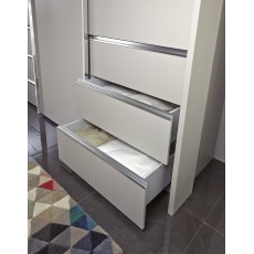 Wiemann Malibu 4 Door Sliding Wardrobe with 6 drawers with Glass  White