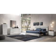 Status Mia Silver Bed With Wooden Headboard