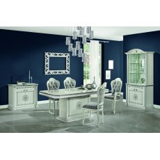 H2O Design Aurora White-Silver Rectangular Extendable Table