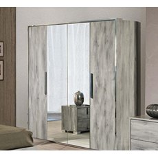 H2O Design Serena Light Grey 4 Door Wardrobe (2 Central Mirrors) H2O Design Serena Light Grey 4 Door Wardrobe (2 Central Mirrors)