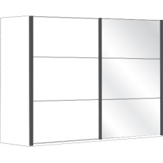 2 Door Sliding Wardrobe with Pebble Grey Glass, all doors with 5 Panels 2 Door Sliding Wardrobe with Pebble Grey Glass, all doors with 5 Panels