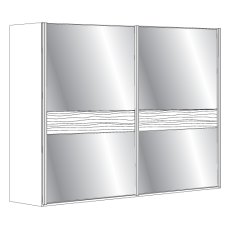 2 Door Sliding Wardrobe with Pebble Grey Glass, all doors with 5 Panels 2 Door Sliding Wardrobe with Pebble Grey Glass, all doors with 5 Panels