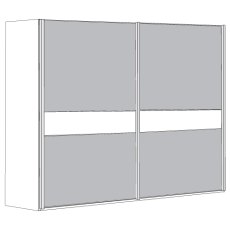 3 Door Sliding Wardrobe with 1 Centre Pebble Grey Glass and 2 Wooden Doors in Carcase Colour, all do 3 Door Sliding Wardrobe with 1 Centre Pebble Grey Glass and 2 Wooden Doors in Carcase Colour, all do