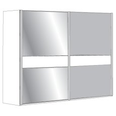 3 Door Sliding Wardrobe with 1 Centre Pebble Grey Glass and 2 Wooden Doors in Carcase Colour, all do 3 Door Sliding Wardrobe with 1 Centre Pebble Grey Glass and 2 Wooden Doors in Carcase Colour, all do