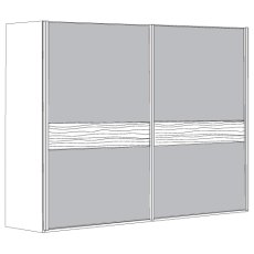 2 Door Sliding Wardrobe with 1 Right Crystal Mirror and 1 Left Pebble Grey Glass with 2 Panels 2 Door Sliding Wardrobe with 1 Right Crystal Mirror and 1 Left Pebble Grey Glass with 2 Panels