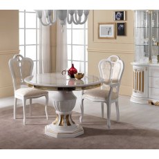 Ben Company Betty White Gold Round Extendable Table