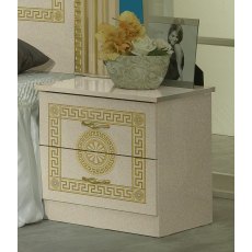 Ben Company New Serena Beige & Gold Night Table Ben Company New Serena Beige & Gold Night Table