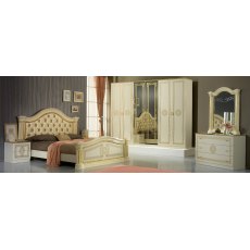 Ben Company New Serena Beige & Gold Bed Room Group with 6 Door Wardrobe Ben Company New Serena Beige & Gold Bed Room Group with 6 Door Wardrobe