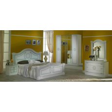 Ben Company New Serena White & Silver Bed Room Group with 4 Door Wardrobe Ben Company New Serena White & Silver Bed Room Group with 4 Door Wardrobe