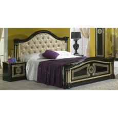 Ben Company New Serena Black & Gold Padded Headboard Bed Ben Company New Serena Black & Gold Padded Headboard Bed