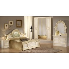 Ben Company Sara Beige Bedroom Group with 6 Door Wardrobe Ben Company Sara Beige Bedroom Group with 6 Door Wardrobe