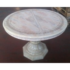 Ben Company Betty Beige Onyx Round Dining Table