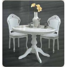 Ben Company New Venus White & Silver Round Table Ben Company New Venus White & Silver Round Table
