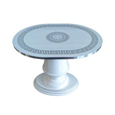 Ben Company New Venus White & Silver Lamp Table Ben Company New Venus White & Silver Lamp Table