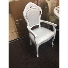 Ben Company New Venus White & Silver Giglio Arm Chair Ben Company New Venus White & Silver Giglio Arm Chair