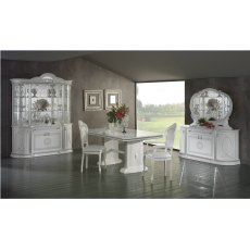 Ben Company New Venus White & Silver Dining Set with Rectangular Table Ben Company New Venus White & Silver Dining Set with Rectangular Table
