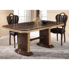 Ben Company New Venus Walnut& Gold Dining Set With Round Table Ben Company New Venus Walnut& Gold Dining Set With Round Table