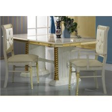 Ben Company New Venus Beige& Gold Ext- Dining Table Ben Company New Venus Beige& Gold Ext- Dining Table