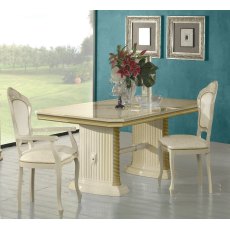Ben Company New Venus Beige& Gold Dining Set with Rectangular Table Ben Company New Venus Beige& Gold Dining Set with Rectangular Table