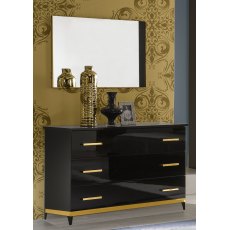 Ben Company Elegance Black & Gold 3 Drawer Dresser