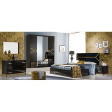 Ben Company Elegance Black & Gold Bedroom Set Ben Company Elegance Black & Gold Bedroom Set
