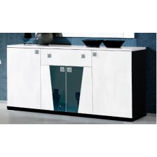 Ben Company Elisa White-Black Buffet 4 Door Ben Company Elisa White-Black Buffet 4 Door