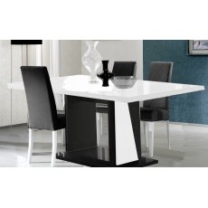 Ben Company Elisa White-Black Table With Extension Ben Company Elisa White-Black Table With Extension