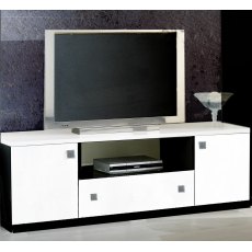 Ben Company Elisa White-Black TV Stand Plasma Ben Company Elisa White-Black TV Stand Plasma