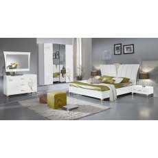 Ben Company Sofia White and Gold Night 3 Drawers Dresser