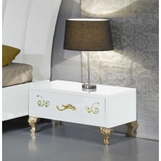 Ben Company Sofia White and Gold Night Table Ben Company Sofia White and Gold Night Table