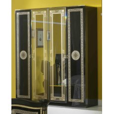 Ben Company New Serena Black & Gold BedRoom Group with 4 Door Wardrobe