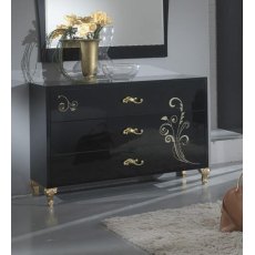 Ben Company Sofia Black-Gold  3 Drawer Dresser Ben Company Sofia Black-Gold  3 Drawer Dresser