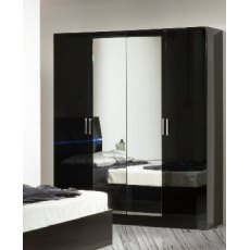 Ben Company Simona Black 4 Door Wardrobe Ben Company Simona Black 4 Door Wardrobe
