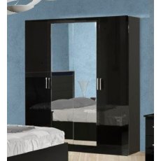 Ben Company Ambra Black 4 Door Wardrobe Ben Company Ambra Black 4 Door Wardrobe