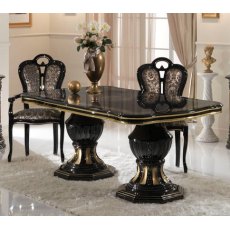 Ben Company Betty Black and Gold Extendable Table