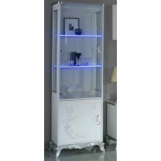 Ben Company Daniela White-Silver 1 Door Vitrine Ben Company Daniela White-Silver 1 Door Vitrine