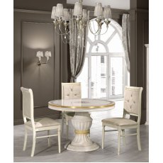 H2O Design Aurora Beige and Gold Round Extendable Table H2O Design Aurora Beige and Gold Round Extendable Table