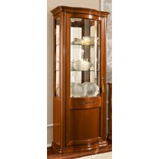 Camel Group Torriani Walnut 1 Curved Door Vitrine With Mirror and LED Light Camel Group Torriani Walnut 1 Curved Door Vitrine With Mirror and LED Light
