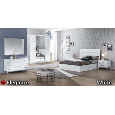 Ben Company Elegance White and Silver 3 Drawer Dresser
