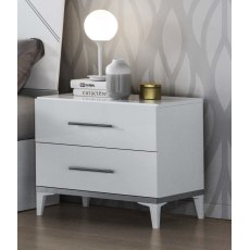 Ben Company Elegance White & Silver Night Table Ben Company Elegance White & Silver Night Table
